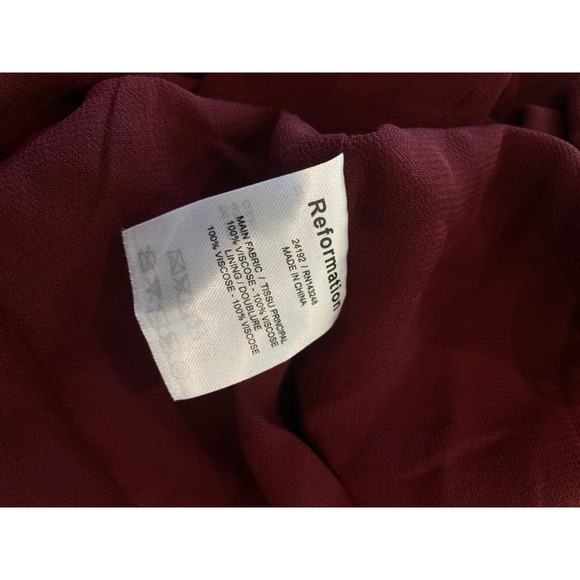 NEW! Reformation Embry Ruffle Tie Strap Plum Midi Dress 2 - Picture 5 of 5